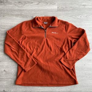 EDDIE BAUER BURNT ORANGE QUARTER ZIP